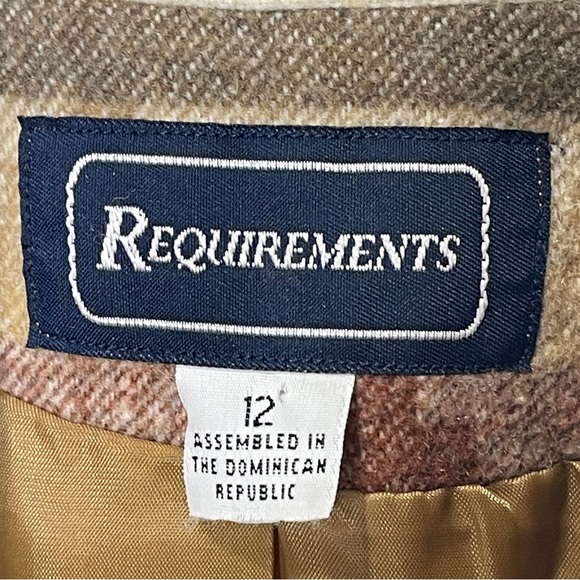 Requirements Vintage Aztec Wool Blend Career Style Blazer Jacket Boho Santa Fe - Picture 6 of 7